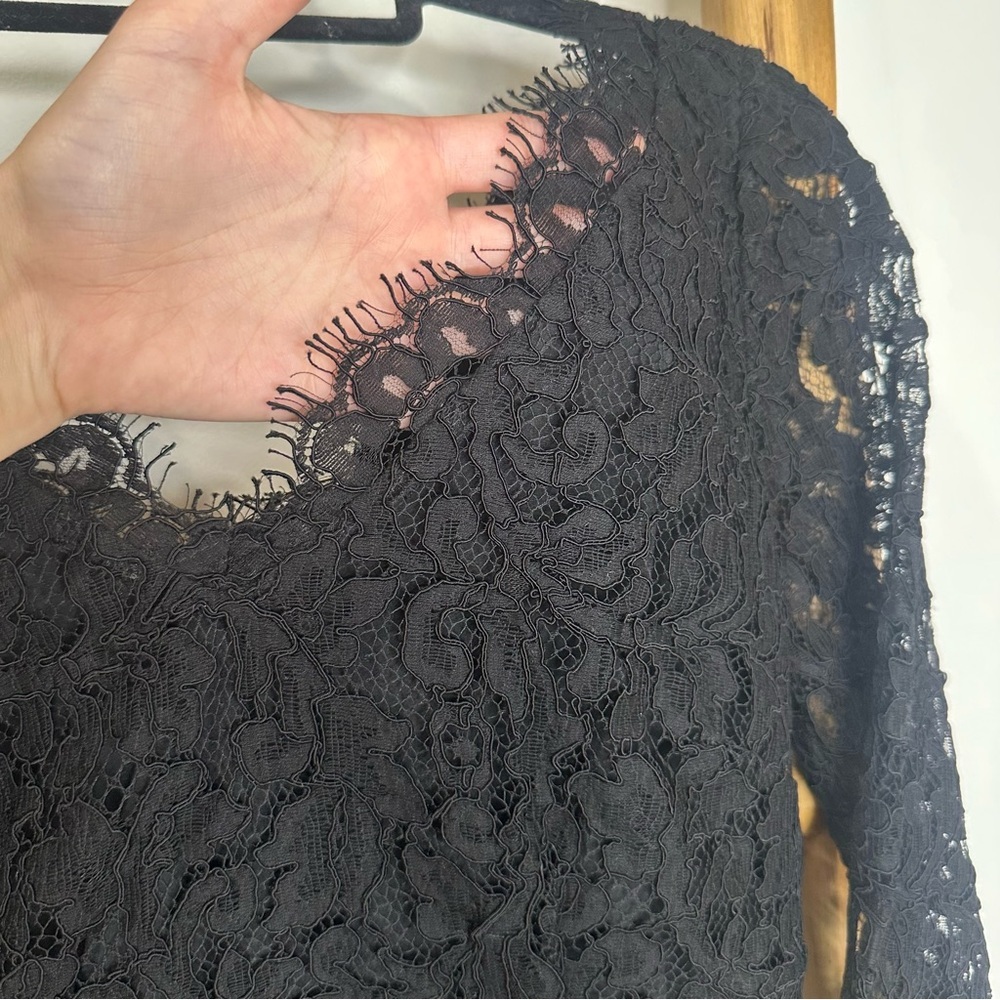 St. John Black Lace Dress 2 - Picture 4 of 11